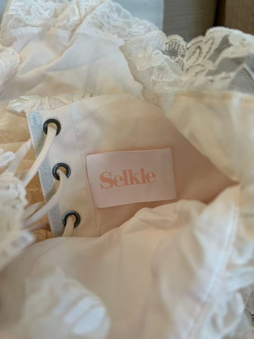 BEST Selkie The Lickety Split Cupid Midi Dress Large Pale Pink - Picture 7 of 10